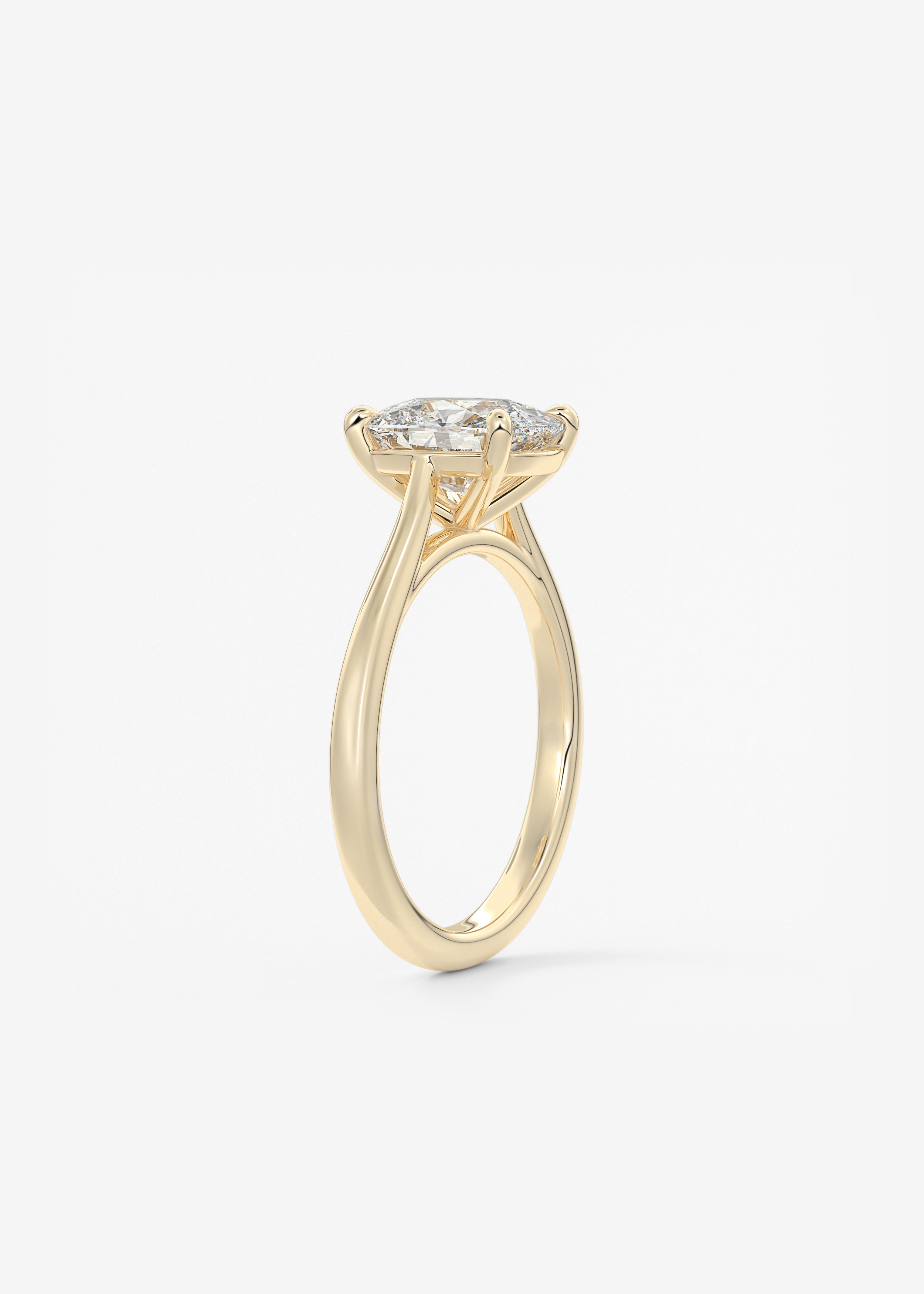 Elongated Cushion Cathedral Lab Grown Diamond Engagement Ring