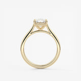 Elongated Cushion Cathedral Lab Grown Diamond Engagement Ring