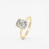 Elongated Cushion Cathedral Lab Grown Diamond Engagement Ring