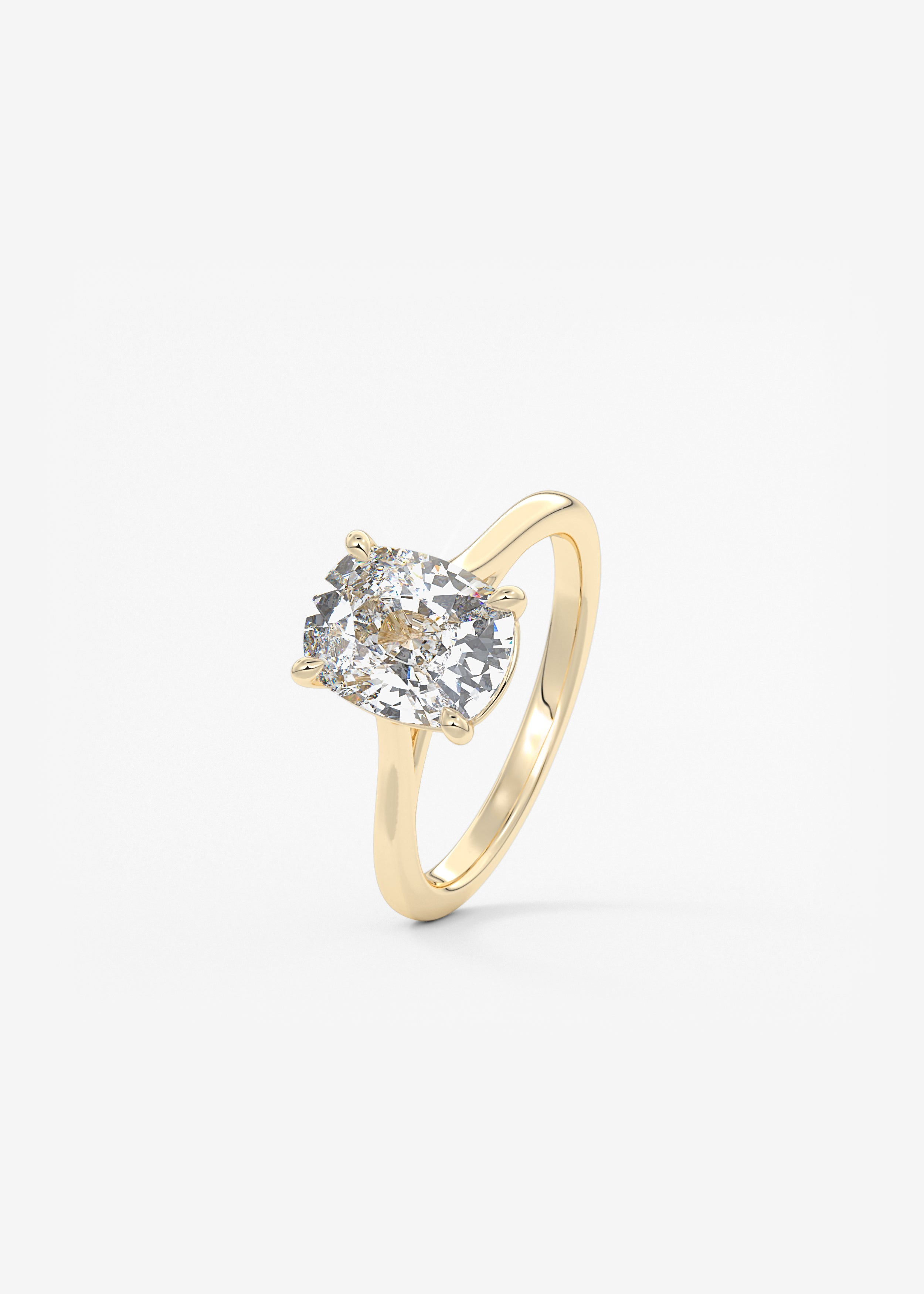 Elongated Cushion Cathedral Lab Grown Diamond Engagement Ring