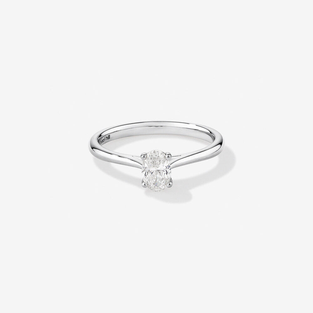 Stunning 0.5 CT Oval Moissanite Stone Engagement Ring In Solitaire Design 1