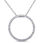 Round Cut Cubic Zirconia in 925 Sterling Silver Necklace 12