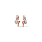0.30 TCW Round Cut Moissanite Flower Huggies Earrings in Gold 1