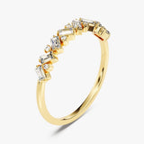 Stunning 0.30 CT Round & Baguette Moissanite Stones Alternative Diamond Wedding Band 2