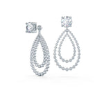 1.10 TCW Round Cut Moissanite Open Double Pear Jacket Earrings in Gold 4