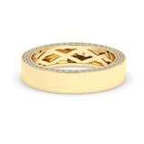 Delicate 0.80 TCW Moissanite Hidden Diamond Men's Wedding Band with Round Cut Stones in Solid Gold 1