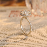 Stunning 2.5 CT Cushion Cut Moissanite Engagement Ring with Halo & Pave Design 3