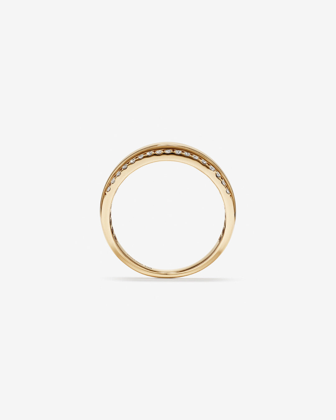 0.37 TCW Round Moissanite Two Row  Men's Wedding Band in Solid Gold 2