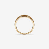 0.37 TCW Round Moissanite Two Row  Men's Wedding Band in Solid Gold 2