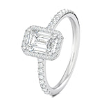 Stunning 0.5 CT Emerald Moissanite Engagement Ring With Halo & Pave Design 2