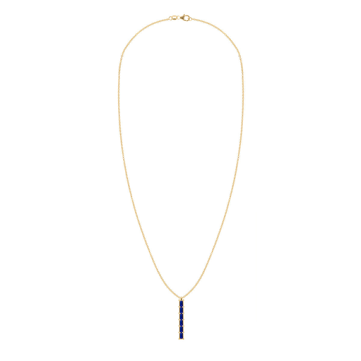 0.13 TCW Baguette Sapphire Lab Made Diamond- September Birthstone Necklace 4