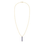 0.13 TCW Baguette Sapphire Lab Made Diamond- September Birthstone Necklace 4