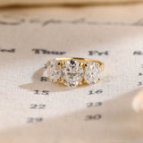Stunning 3.0 CT Oval Moissanite Engagement Ring with 3 Stones Design 1