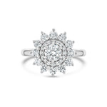 Stunning 0.5 CT Round Moissanite Engagement Ring In Cluster Design 1