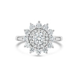 Stunning 0.5 CT Round Moissanite Engagement Ring In Cluster Design 1