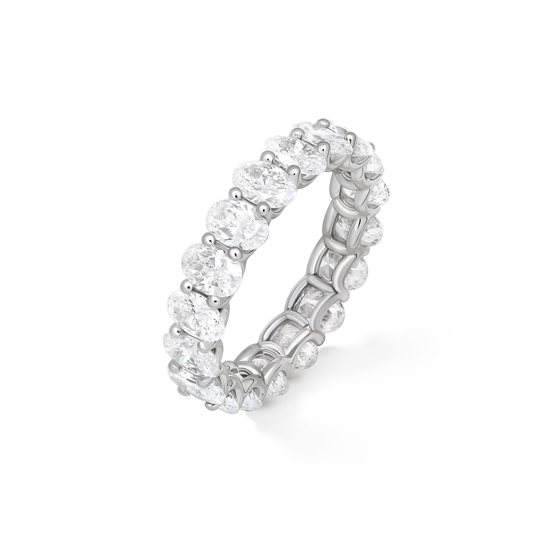 Stunning 3.8 TCW Oval Moissanite Stones Full Eternity Wedding Bands 2