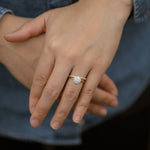 Stunning 1.0 CT Round Moissanite Engagement Ring with Halo Design 14