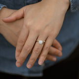 Stunning 1.0 CT Round Moissanite Engagement Ring with Halo Design 14