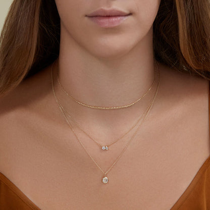 0.80 CT Round & Pear Moissanite Diamond Two Stone Pendant Necklace in Solid Gold 4