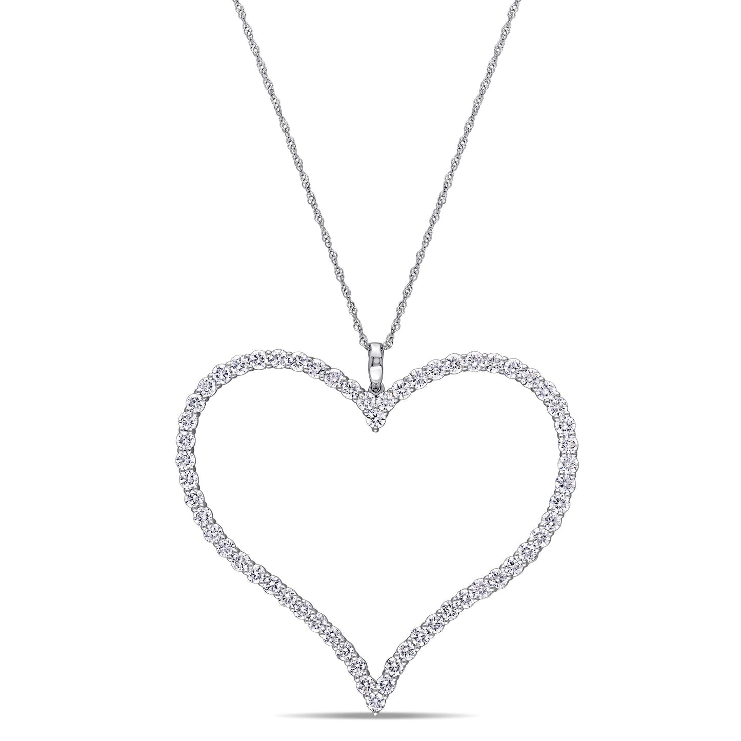 Round Cut Cubic Zirconia in 925 Sterling Silver Necklace 1