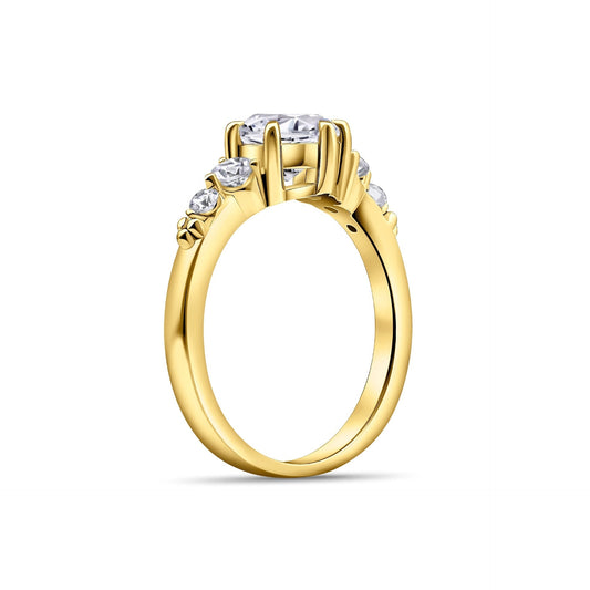 Stunning 1.25 CT Round Moissanite Engagement Ring in  Cluster Design 2