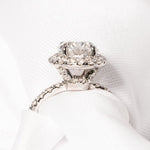 Stunning 2.0 CT Oval Moissanite Engagement Ring with Halo & Pave Design 6