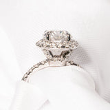 Stunning 2.0 CT Oval Moissanite Engagement Ring with Halo & Pave Design 6