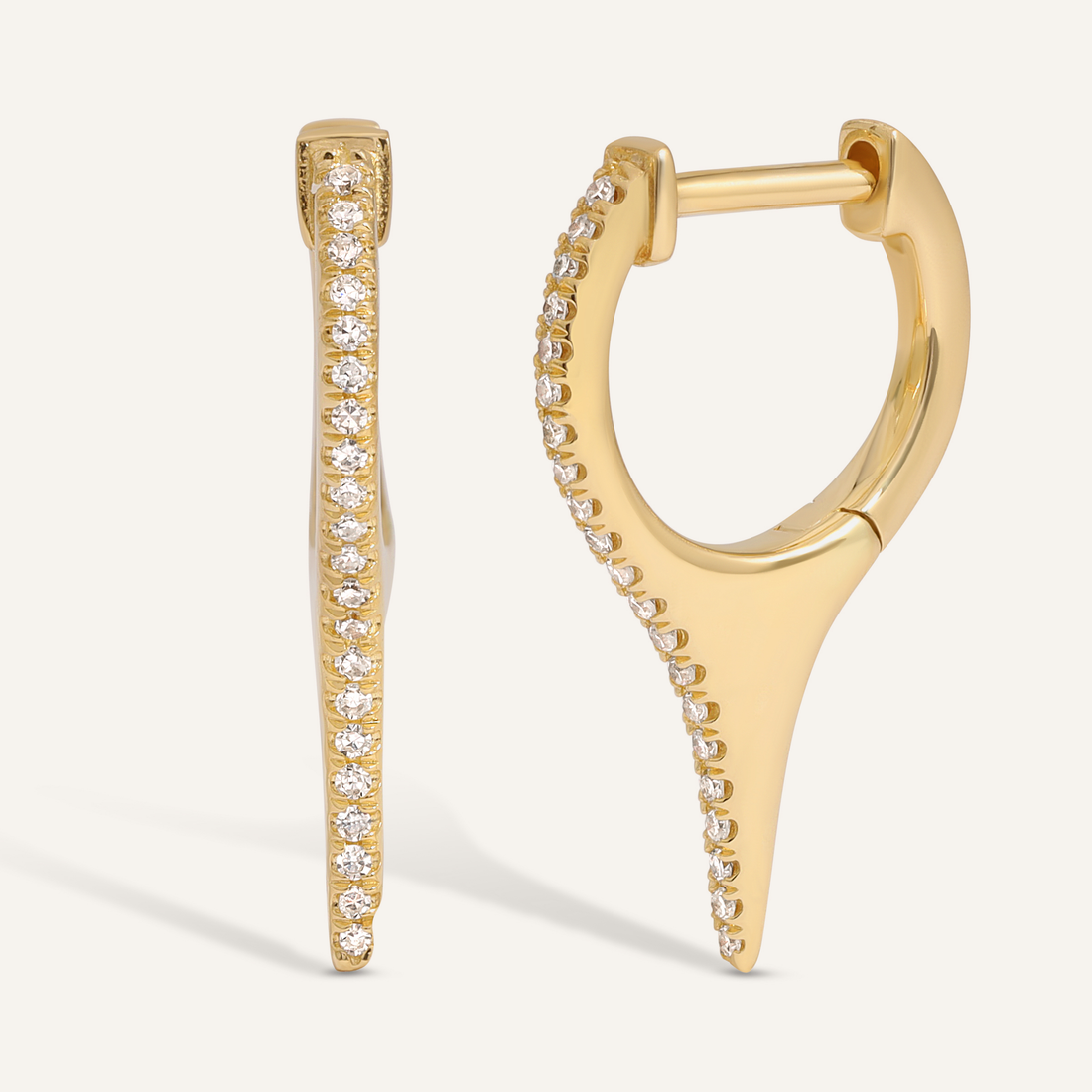 Classic 0.40 TCW Round Cut Moissanite Hoops Earrings in Gold 1
