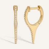 Classic 0.40 TCW Round Cut Moissanite Hoops Earrings in Gold 1