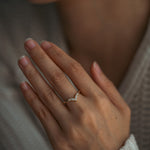 Stunning 0.2 TCW Round Moissanite Stones  Curved Wedding Bands 6