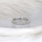Stunning 0.6 TCW Round Moissanite Stones Half Eternity Wedding Band 2