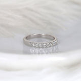 Stunning 0.6 TCW Round Moissanite Stones Half Eternity Wedding Band 2