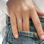 Stunning 0.5 CT Oval Moissanite Stones Engagement Ring In Dainty Pave Design 6