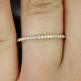 Stunning 0.10 TCW Round Moissanite Stones Half Eternity Wedding Bands 5