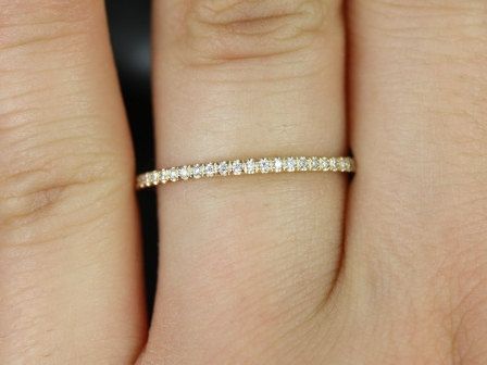 Stunning 0.10 TCW Round Moissanite Stones Half Eternity Wedding Bands 5