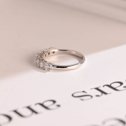 Stunning 0.2 TCW Round Moissanite Stones Half Eternity Wedding Bands 10
