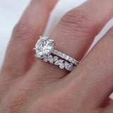 Stunning 0.4 TCW Marquise & Round Moissanite Stones in Half Eternity Wedding Band 6