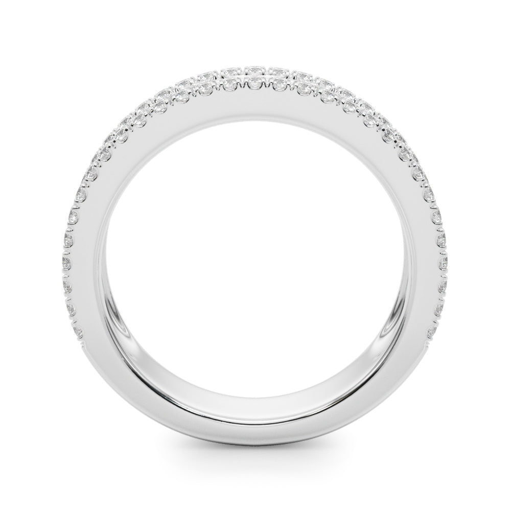 Stunning 0.40 TCW Round & Baguette Moissanite Stones Triple Band Wedding Band 4
