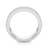 Stunning 0.40 TCW Round & Baguette Moissanite Stones Triple Band Wedding Band 4