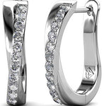 Round Cut Cubic Zirconia in 925 Sterling Silver Earrings 1