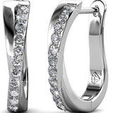 Round Cut Cubic Zirconia in 925 Sterling Silver Earrings 1