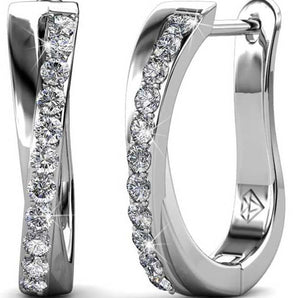 Round Cut Cubic Zirconia in 925 Sterling Silver Earrings