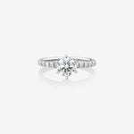 Stunning 1.37 CT Round Moissanite Engagement Ring in Pave Design 1