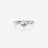 Stunning 1.37 CT Round Moissanite Engagement Ring in Pave Design 1