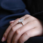 Stunning 1.0 - 2.0 CT Pear Moissanite Engagement Ring with Pave & Halo Design 2