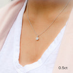 1.0 CT Round Cut Moissanite Bezel Pendant Necklace in Solid Gold 3