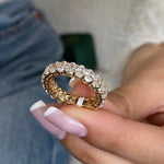 Stunning 4.06 CT Oval Moissanite Stones Full Eternity Wedding Bands 1