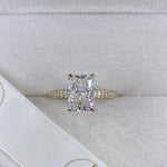 Stunning 2.50 CT Radiant Moissanite Engagement Ring with Hidden Halo & Triple Pave Design 1