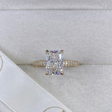 Stunning 2.50 CT Radiant Moissanite Engagement Ring with Hidden Halo & Triple Pave Design 1