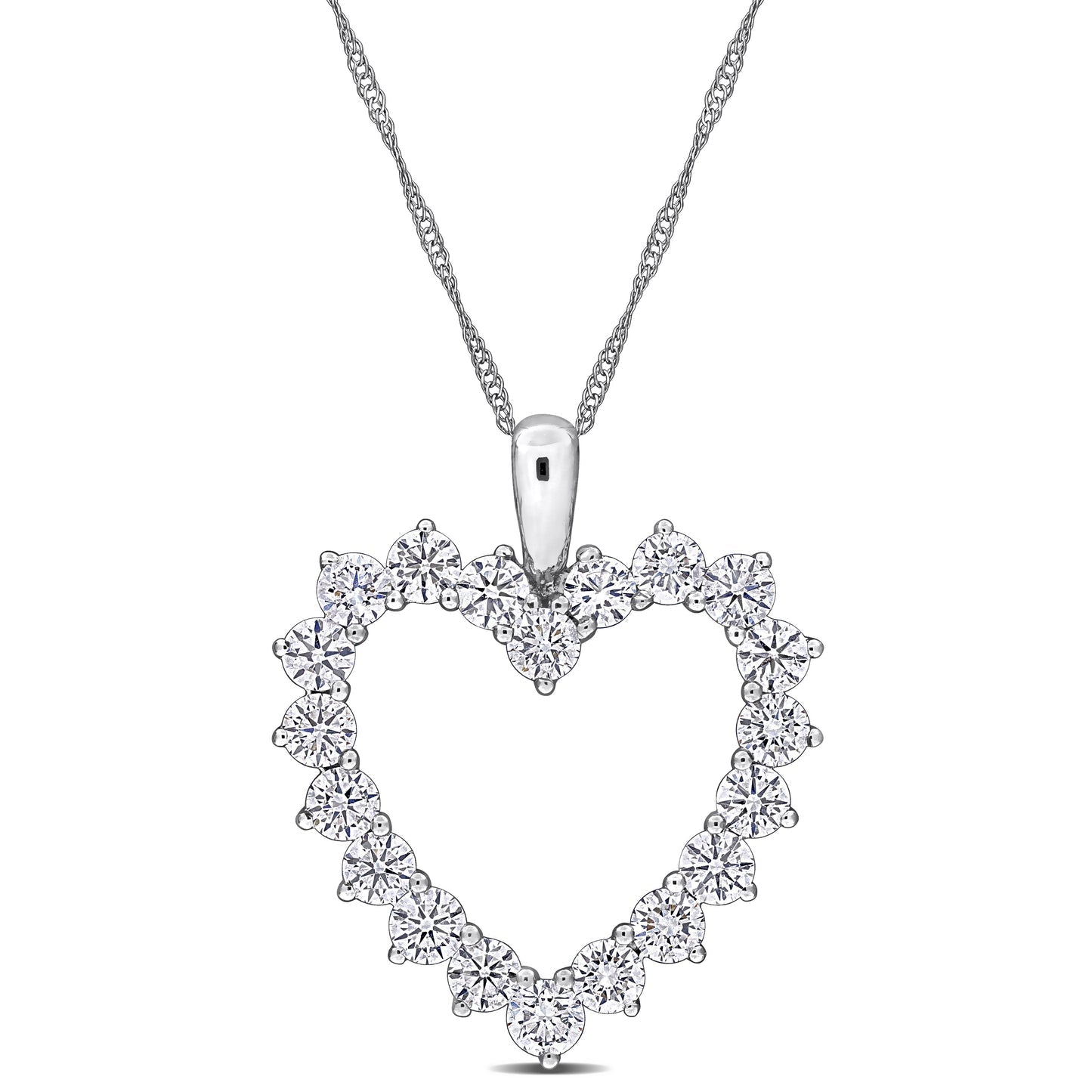 Round Cut Cubic Zirconia in 925 Sterling Silver Necklace 1